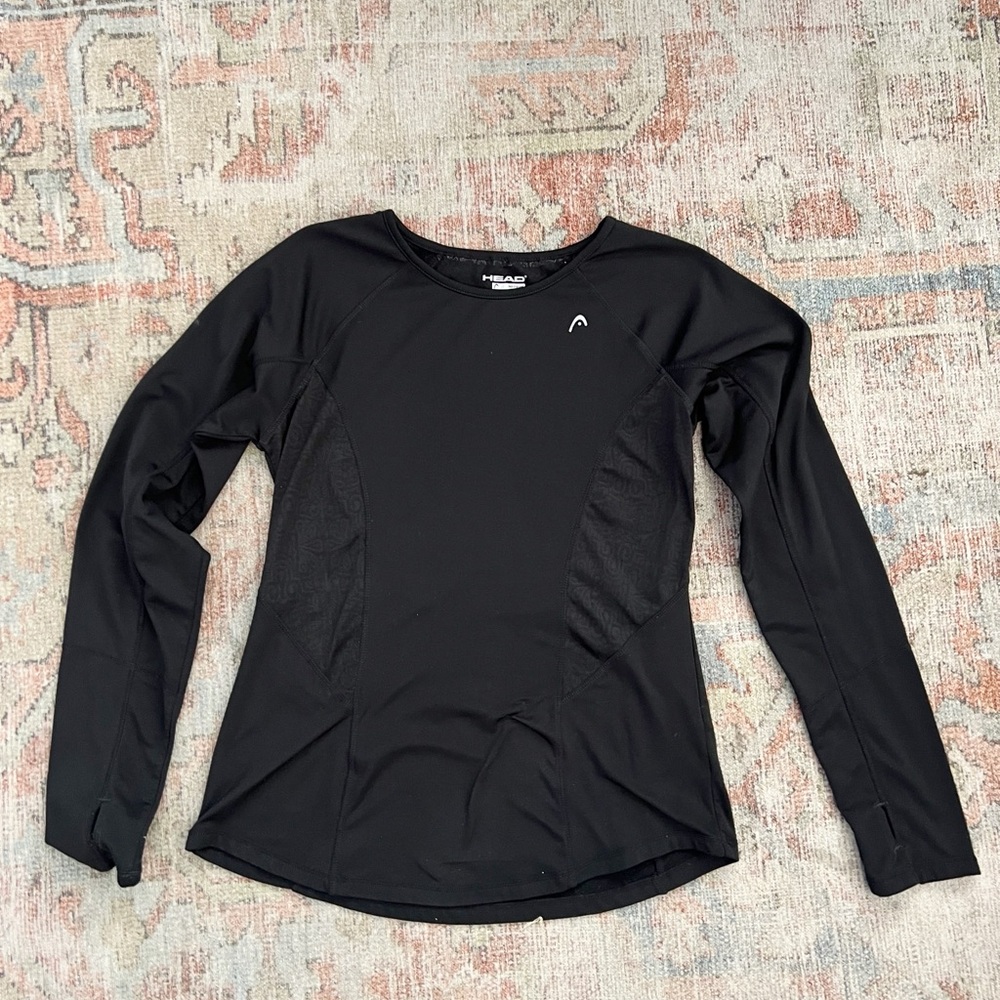 Head Black Long Sleeve Fitted Tee